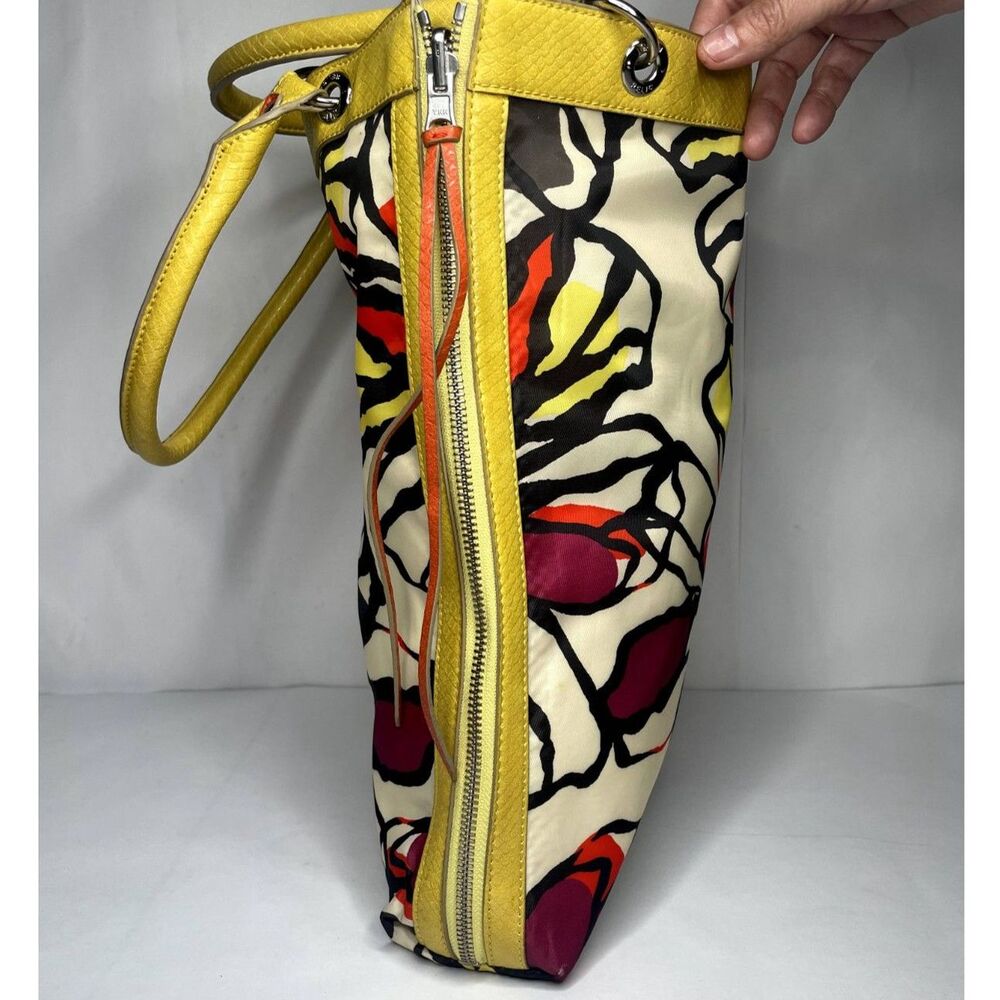 Relic Floral Yellow Reversible Tote Shoulder Bag Fabric Nylon Top Handle Zip - Picture 5 of 9